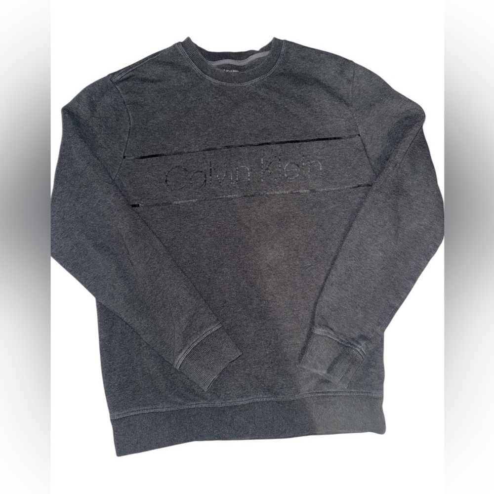 Calvin Klein Gray Crewneck Sweater Minimalist Design